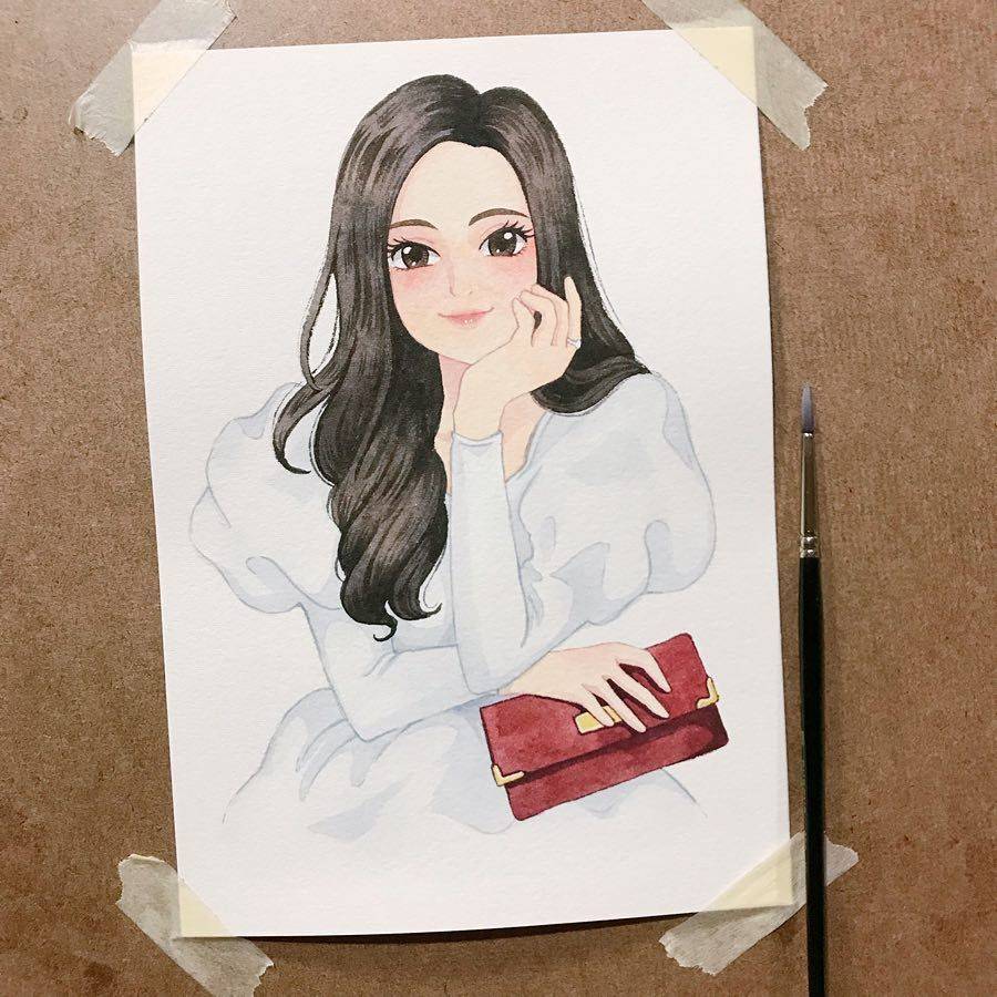 小清新水彩漂亮小姐姐泰国插画师08mindmelodyworld