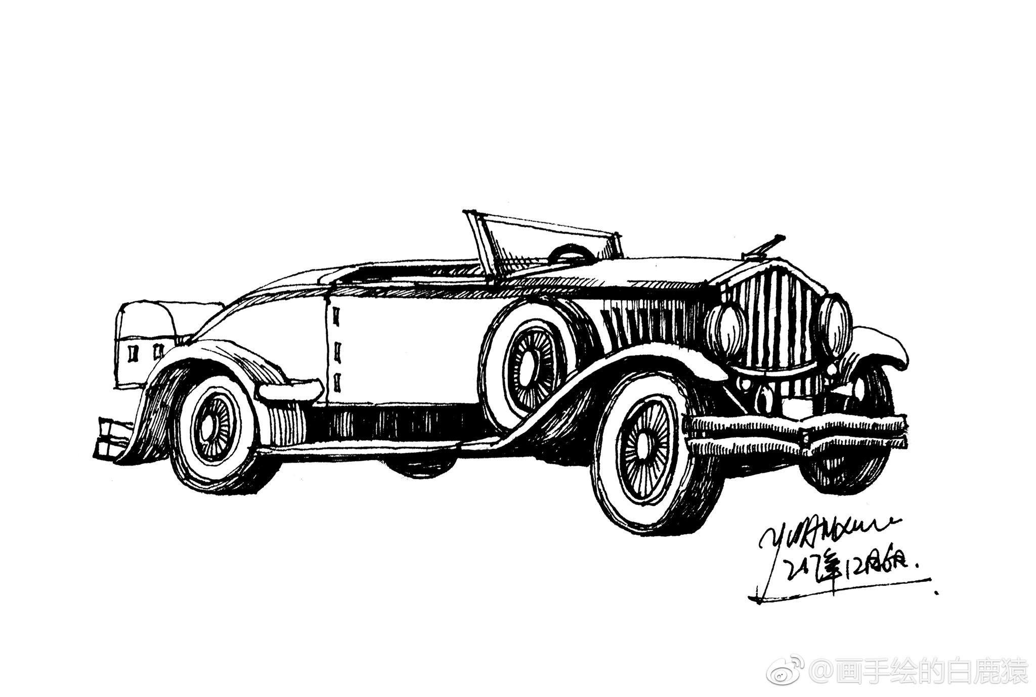 时间的脚印老爷车速写欢迎喜欢的朋友多多转发