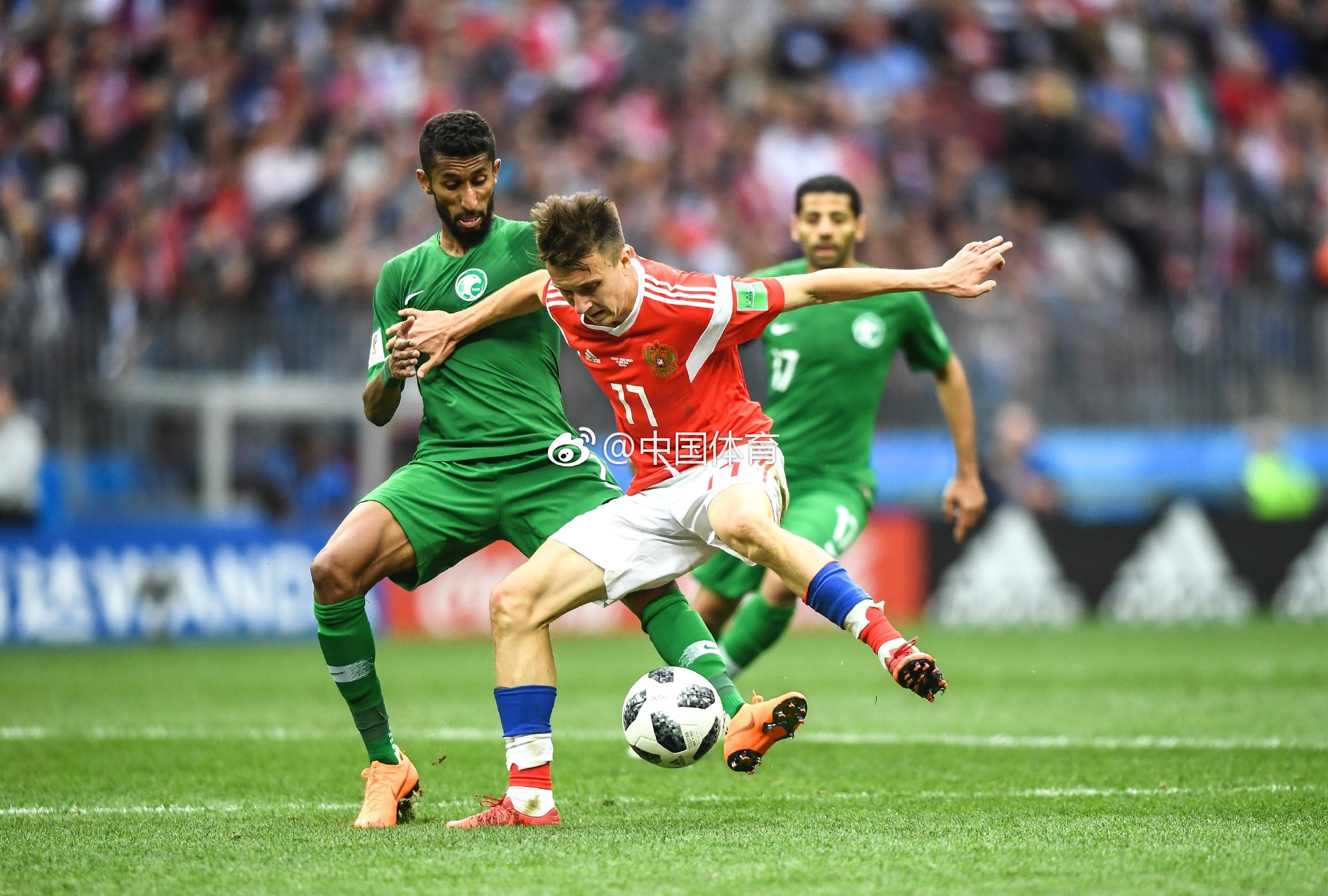 6月14日,2018年fifa俄罗斯世界杯揭幕战在莫斯科卢日尼基球场举行