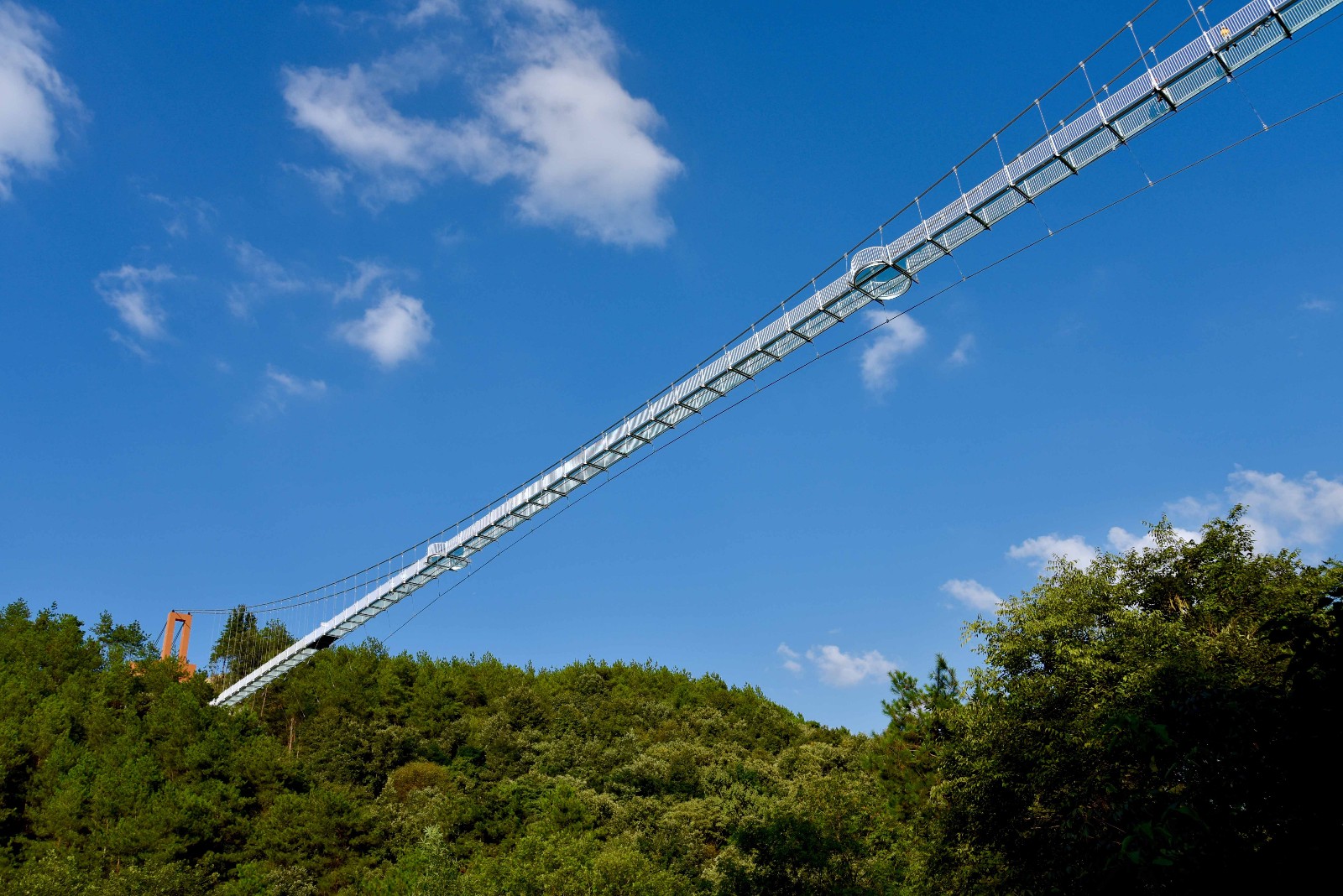 全国最长的室外3d玻璃天桥(带玻璃碎裂音效 )【黄陂 锦里沟】