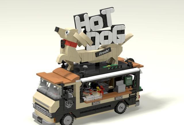 乐高moc作品欣赏,戊戌年的热狗餐车