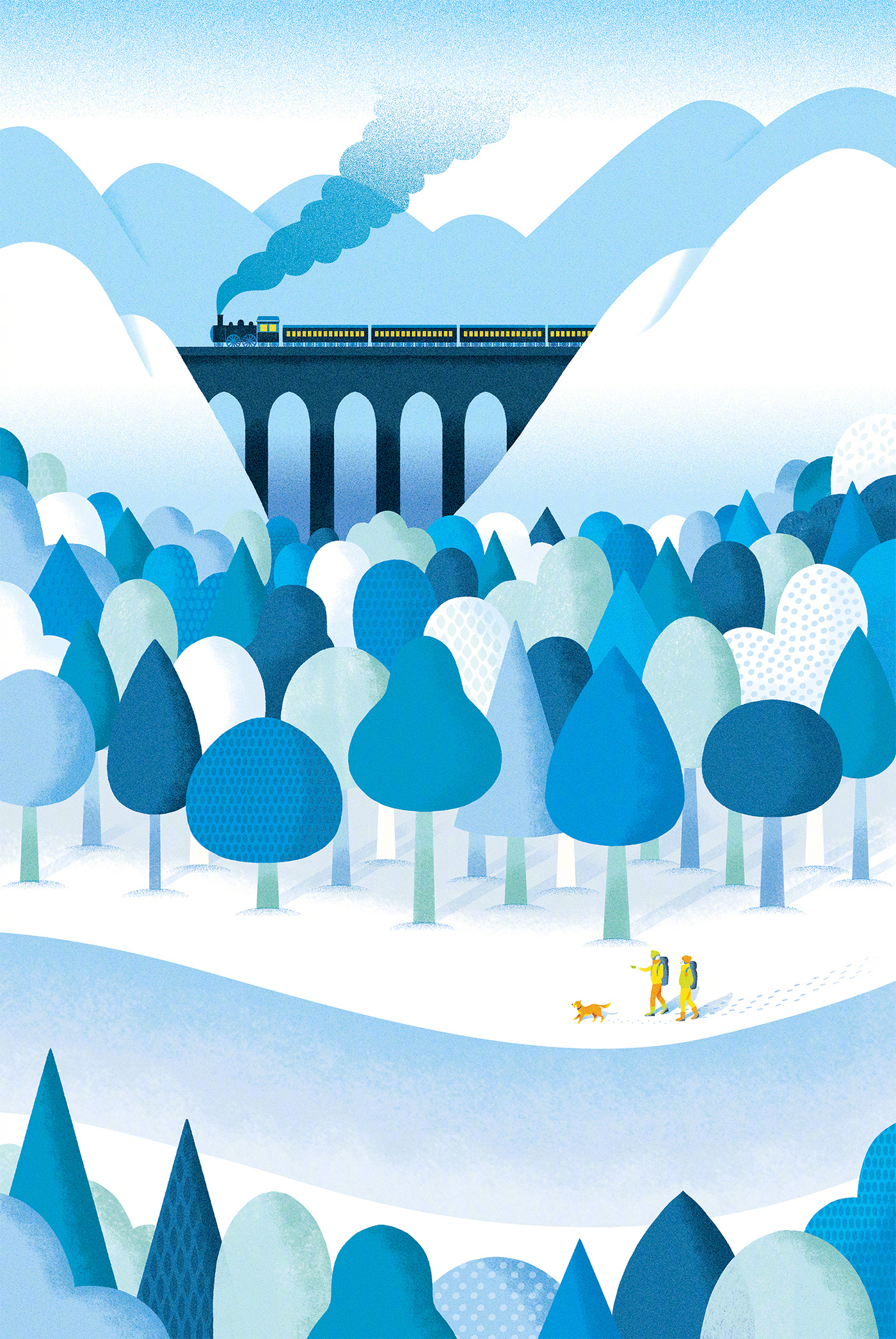 平面风格插画作品mutsumikawazoe