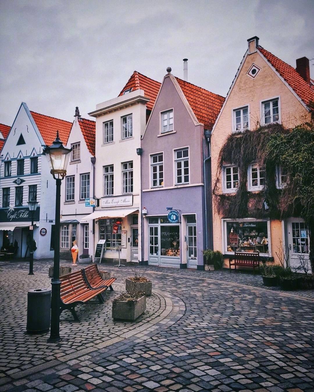 德国小镇的巴伐利亚风格建筑