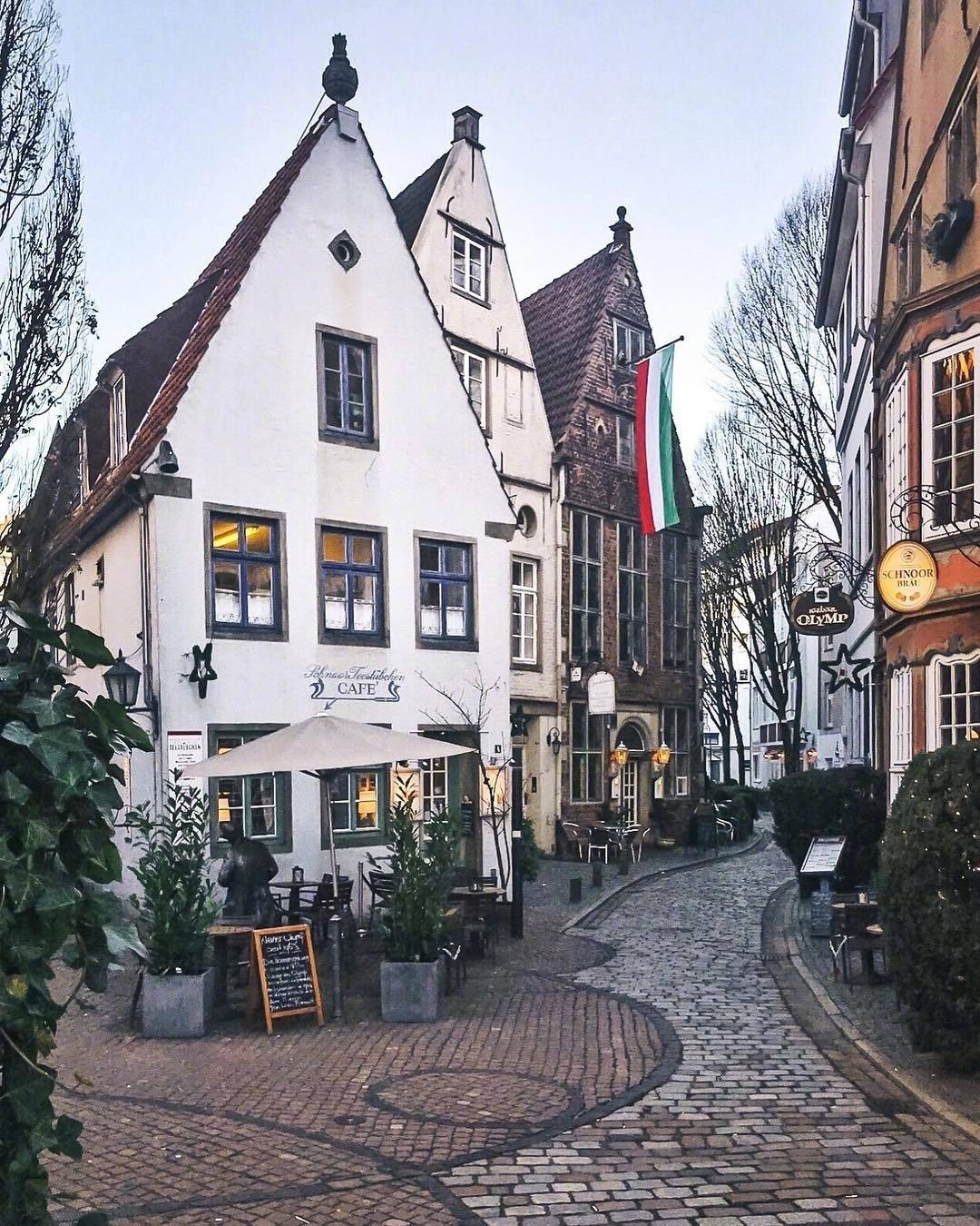 德国小镇的巴伐利亚风格建筑