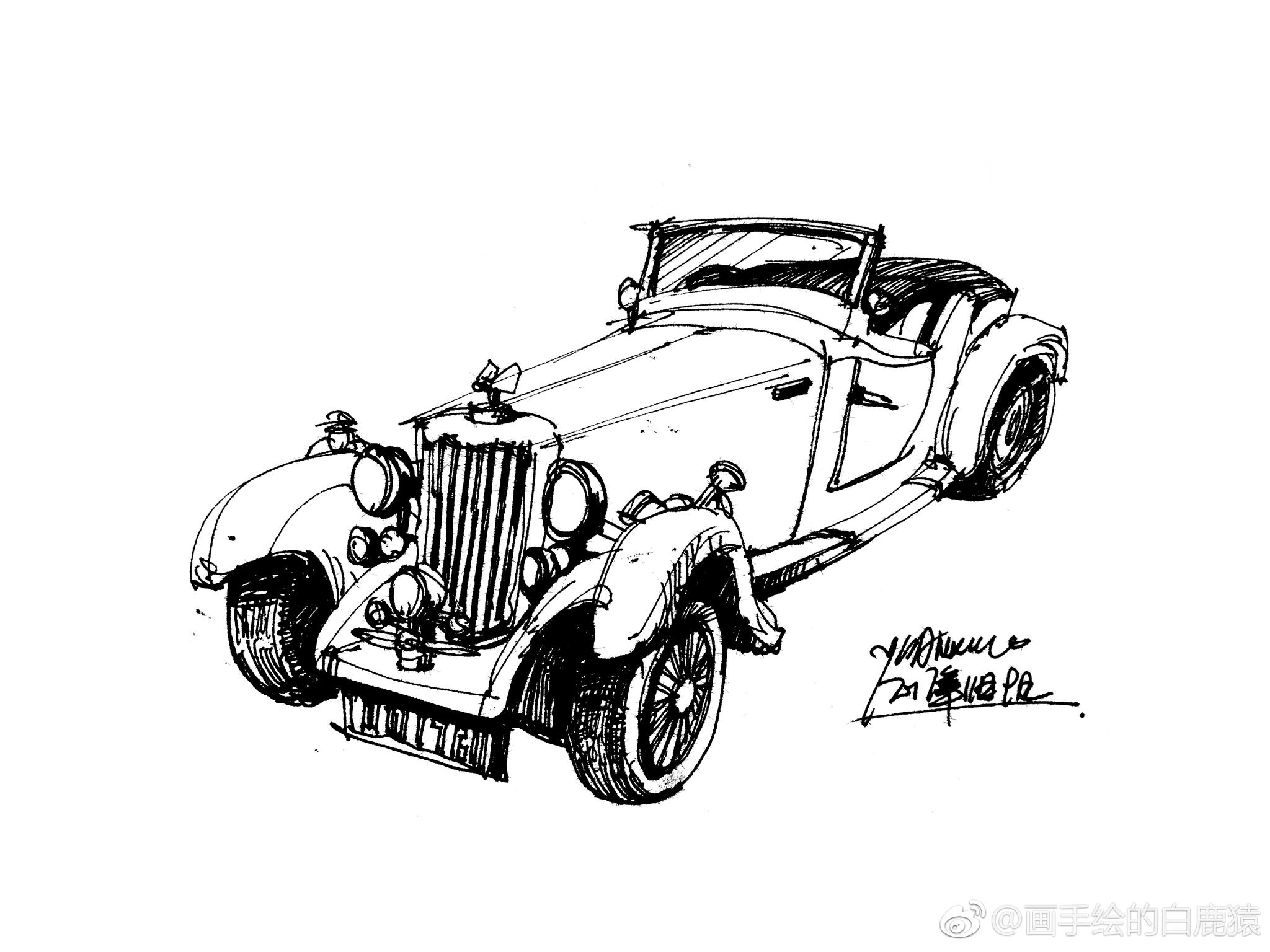 时间的脚印老爷车速写欢迎喜欢的朋友多多转发