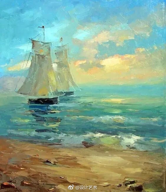 俄罗斯印象画派画家dmitryspiros的城市街道印象绘画作品