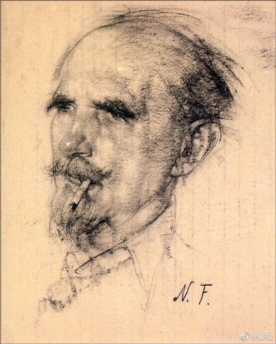 尼古拉·费欣的素描头像