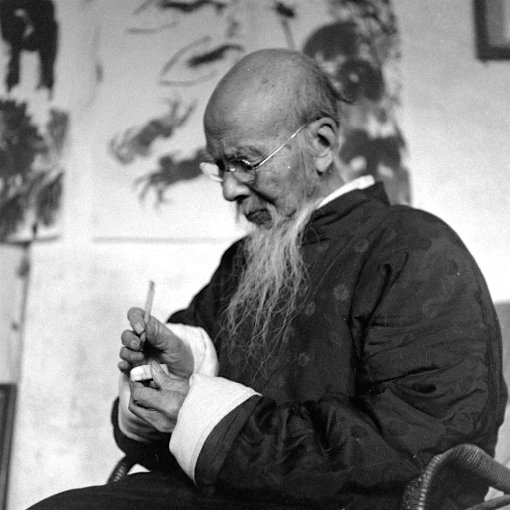 老照片齐白石1948年11月杰克伯恩斯