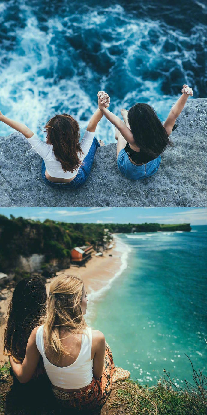 旅行中的拍照姿势背影照一样很有范拉上你的闺蜜一起吧