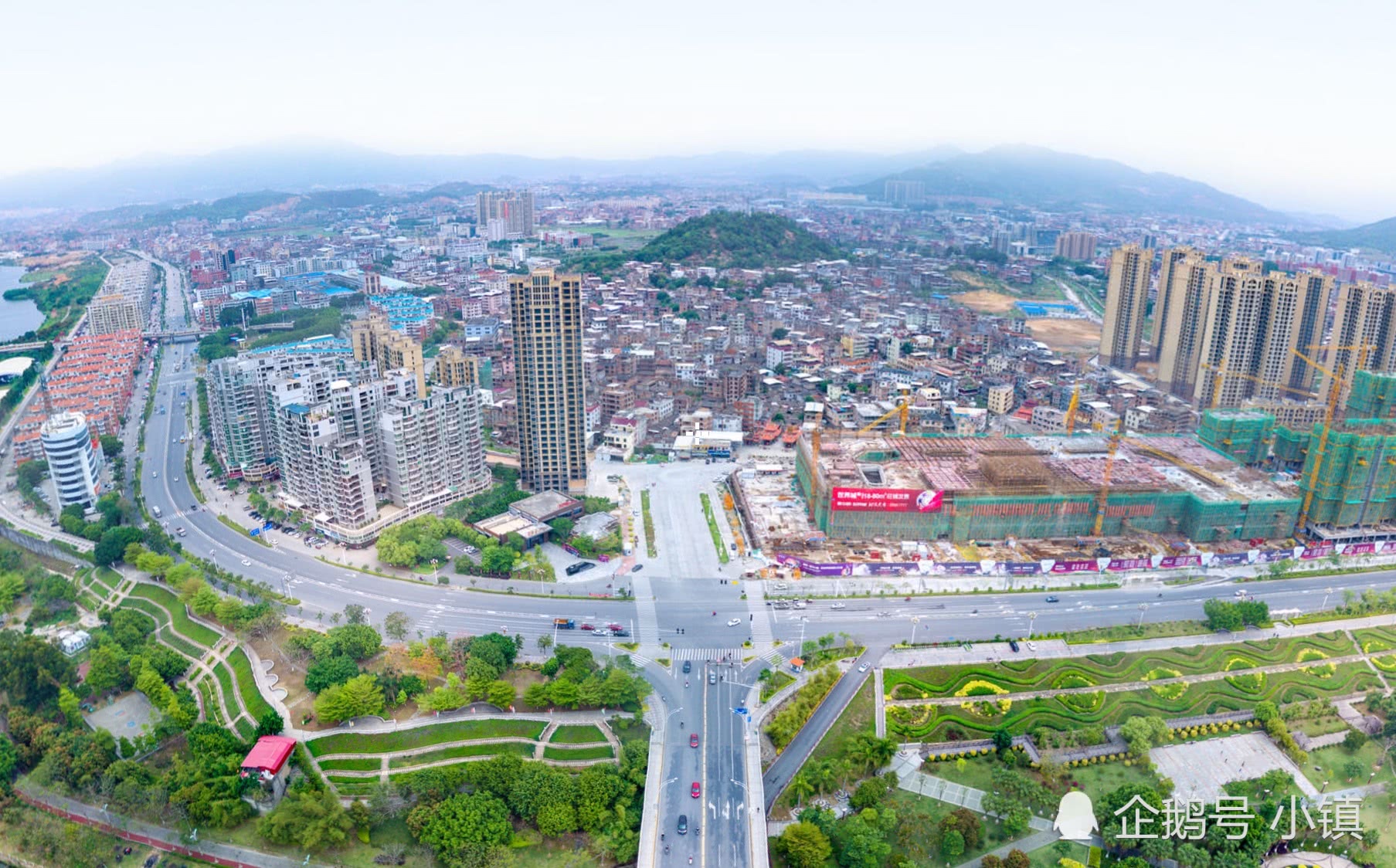 空中鸟瞰福建省南安市市区