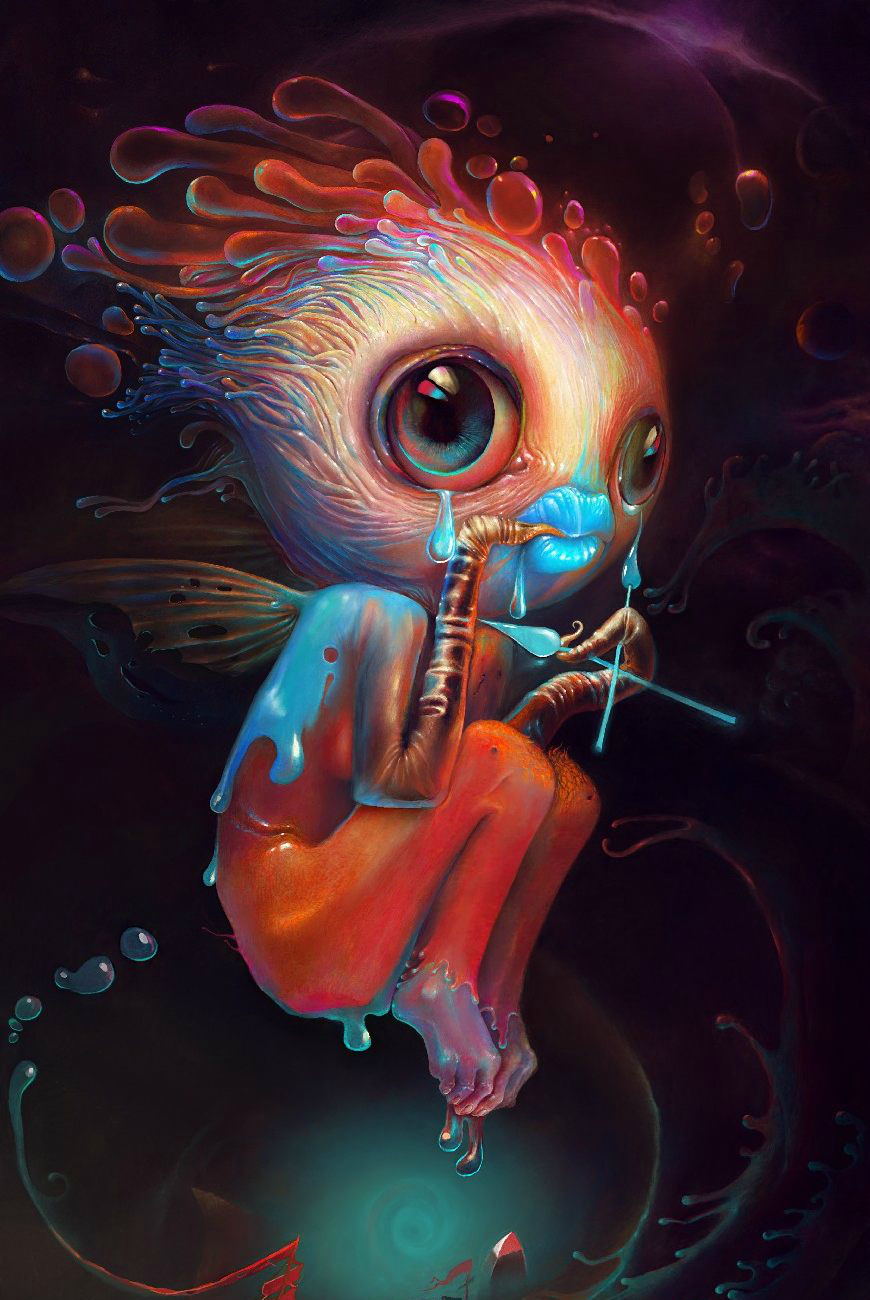 变异生物还是虫子成精俄罗斯画师这组插画有种说不出的诡异