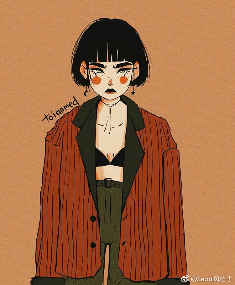 插画师toianmed笔下的酷女孩性格各异别具风情crlogo
