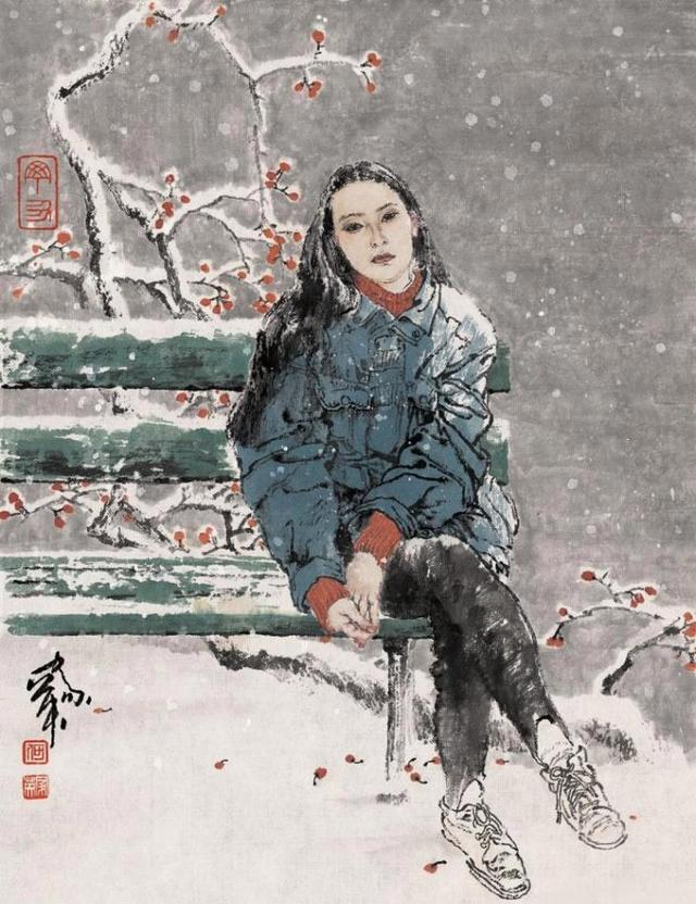 何家英水墨美女作品!用画笔留住青春!|何家英|人物画|工笔画_新浪新闻
