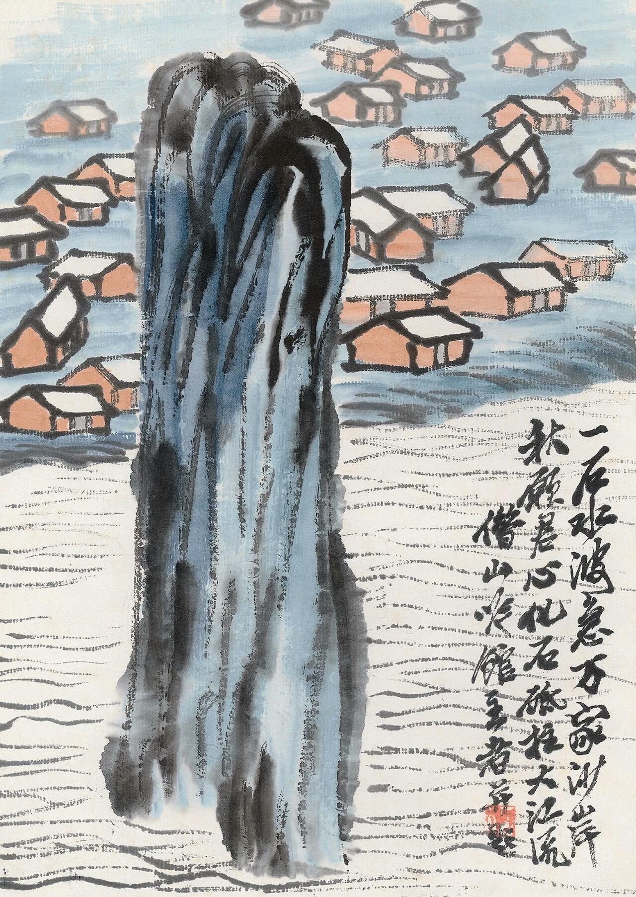 简少,奇新,粗拙丨齐白石山水画