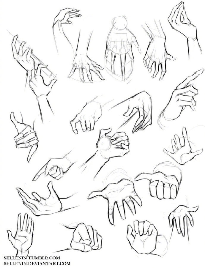 动漫人物各式各样的手的设计绘制思路自己拿去练习转需