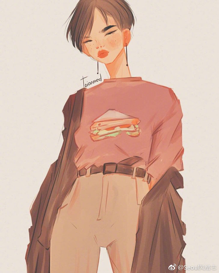 插画师toianmed笔下的酷女孩性格各异别具风情crlogo