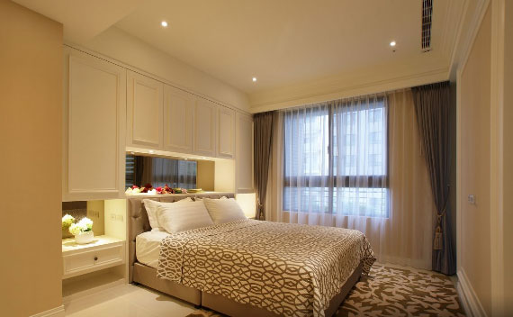 试试简欧风格装修吧!卧室床头装衣柜太美了!