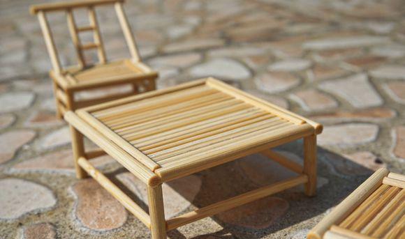 竹签练练手靠背凳竹茶几小时候的回忆