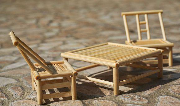 竹签练练手靠背凳竹茶几小时候的回忆