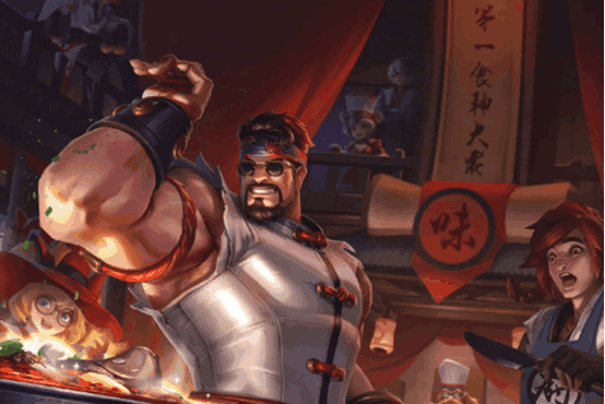 这款程咬金的厨神系列皮肤被命名为功夫厨神,是程咬金的一款史诗级