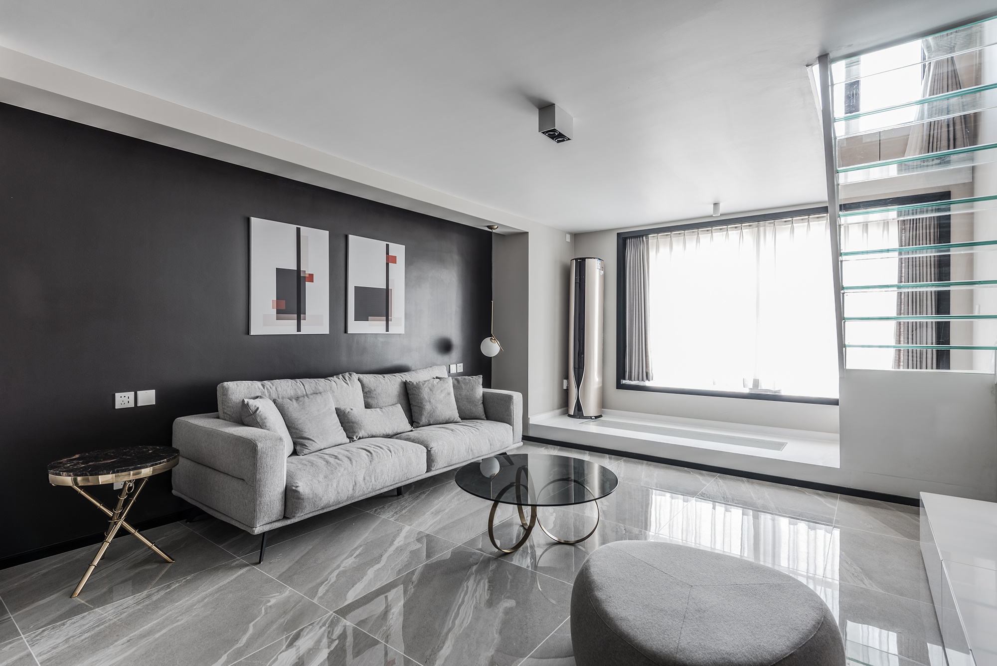 80平简约现代风loft,简洁优雅的灰色,于冷淡之外尤显温馨.cr