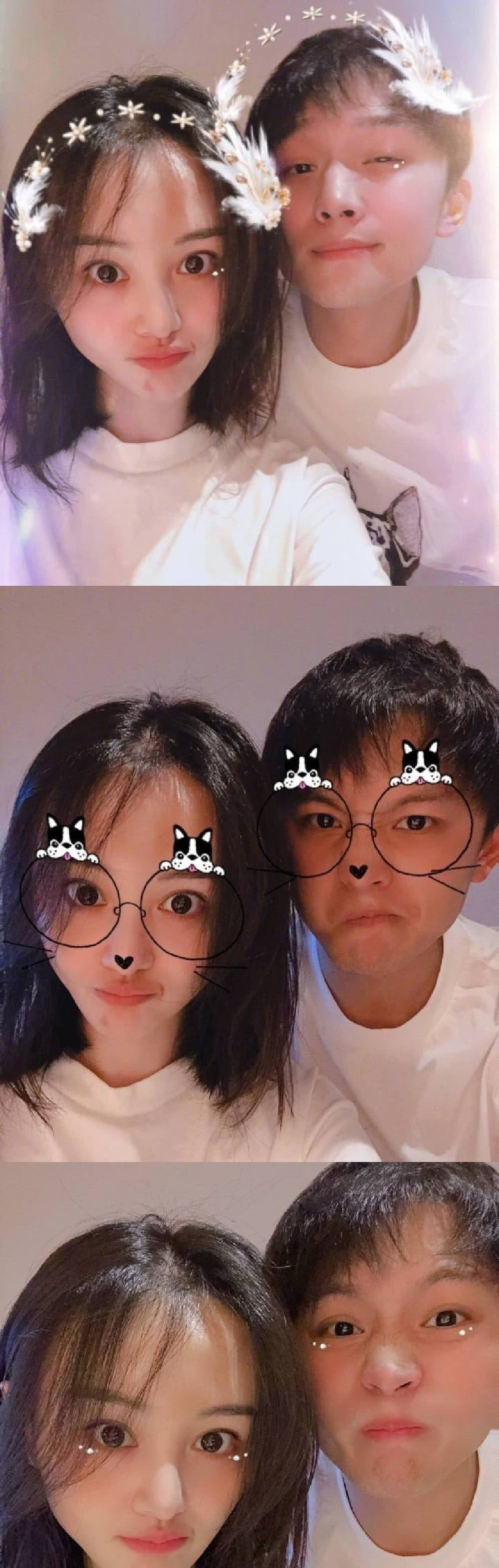 郑爽穿宽松卫衣手捧奶茶逛街撒娇卖萌站在一旁等男友张恒付钱