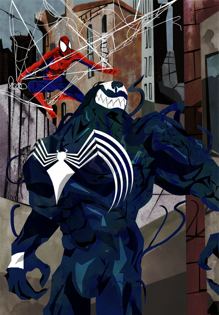 色彩斑斓,帅气动作的漫威英雄,蜘蛛格温,我倒过来看这个世界|超胆侠