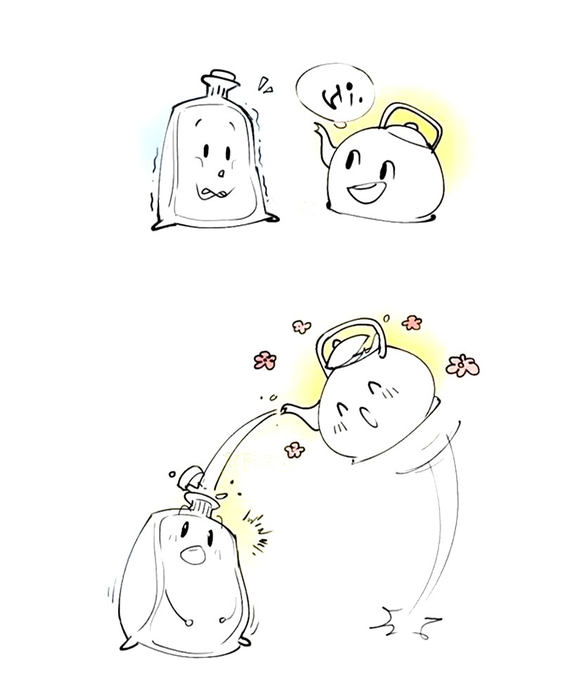 恶搞漫画:冬天里的暖水袋