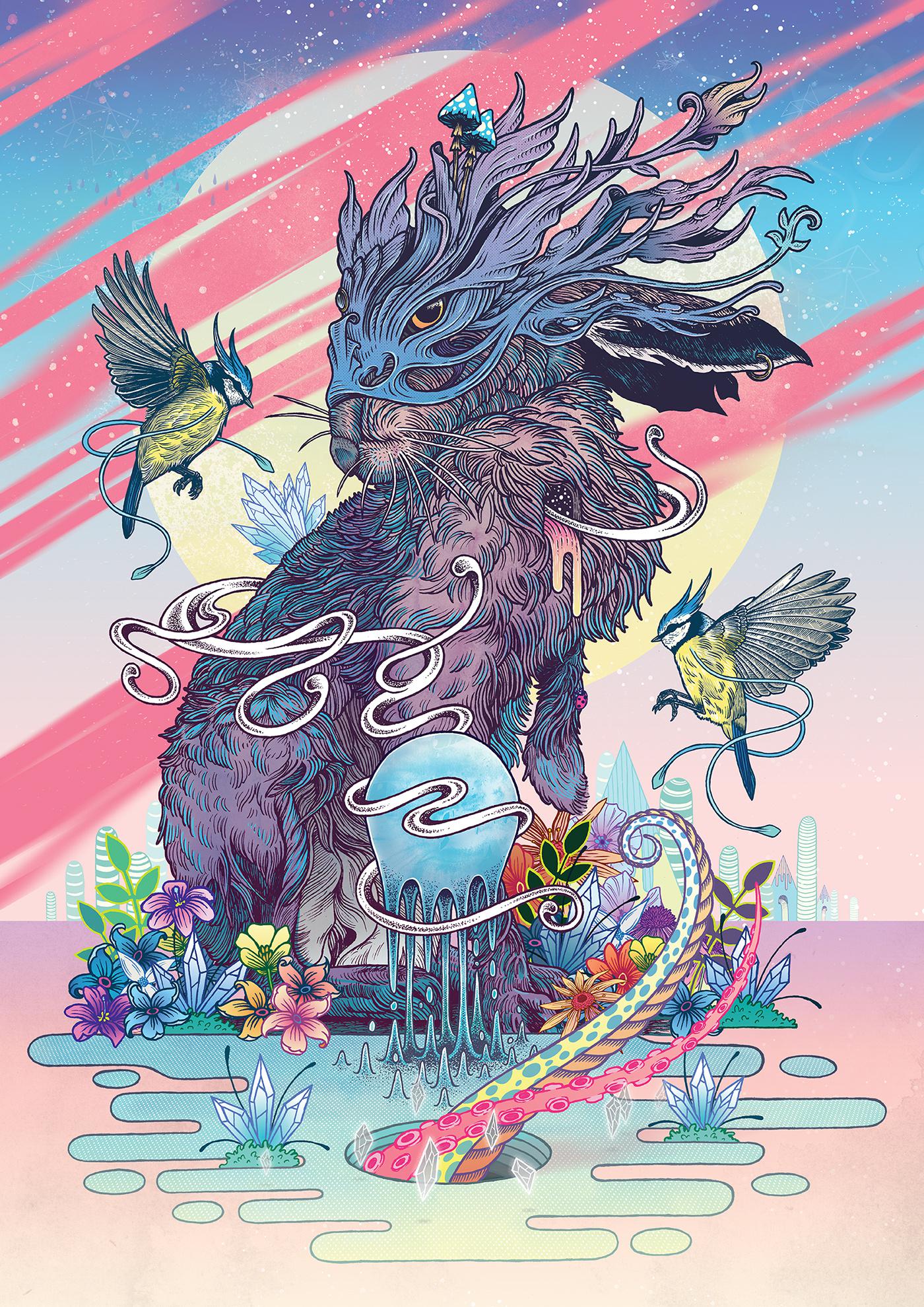 手绘山海经灵兽everchangingstyle插画绘图数码艺术