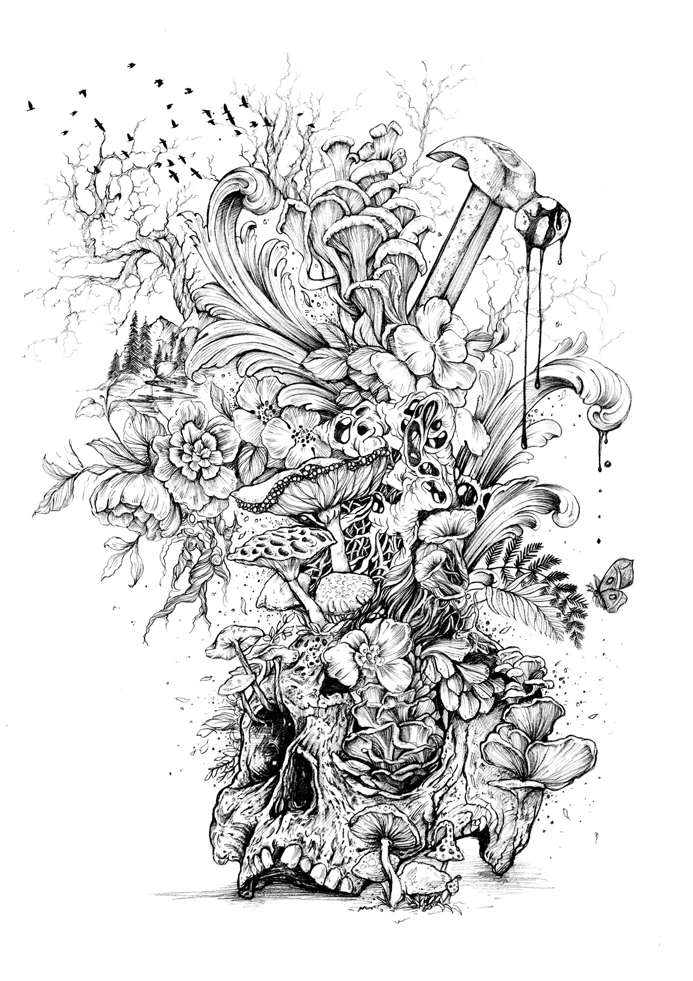 the last of us 2 psx17 t-shirt插画 图形设计 手绘