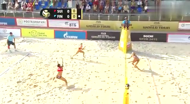 女子沙滩排球 美女选手个个好身材!