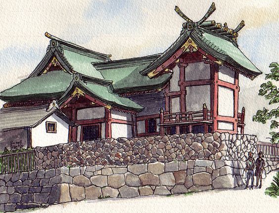 来自艺术家russell stutler的日本古建手绘本_新浪看点