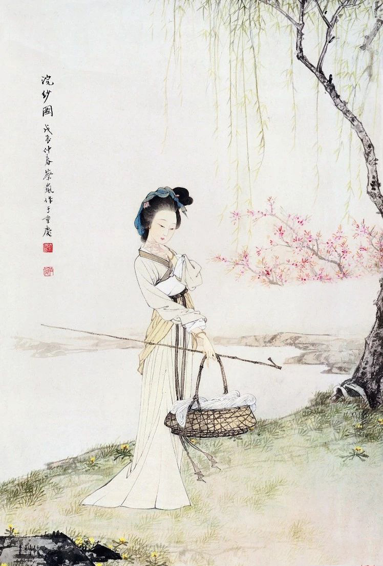 蔡岚,著名工笔人物画大师,擅长工笔仕女