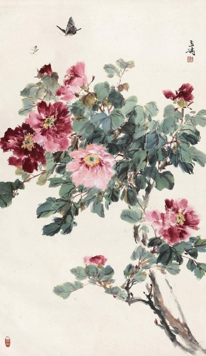 王雪涛,中国现代著名小写意花鸟画家,尤其擅长画牡丹|王雪涛|牡丹