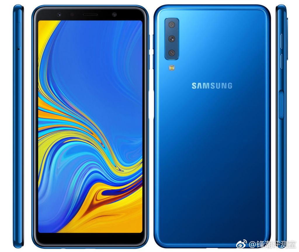 三星a7(2018)发布:拥有蓝,黑,金,粉四色;采用侧面屏幕指纹