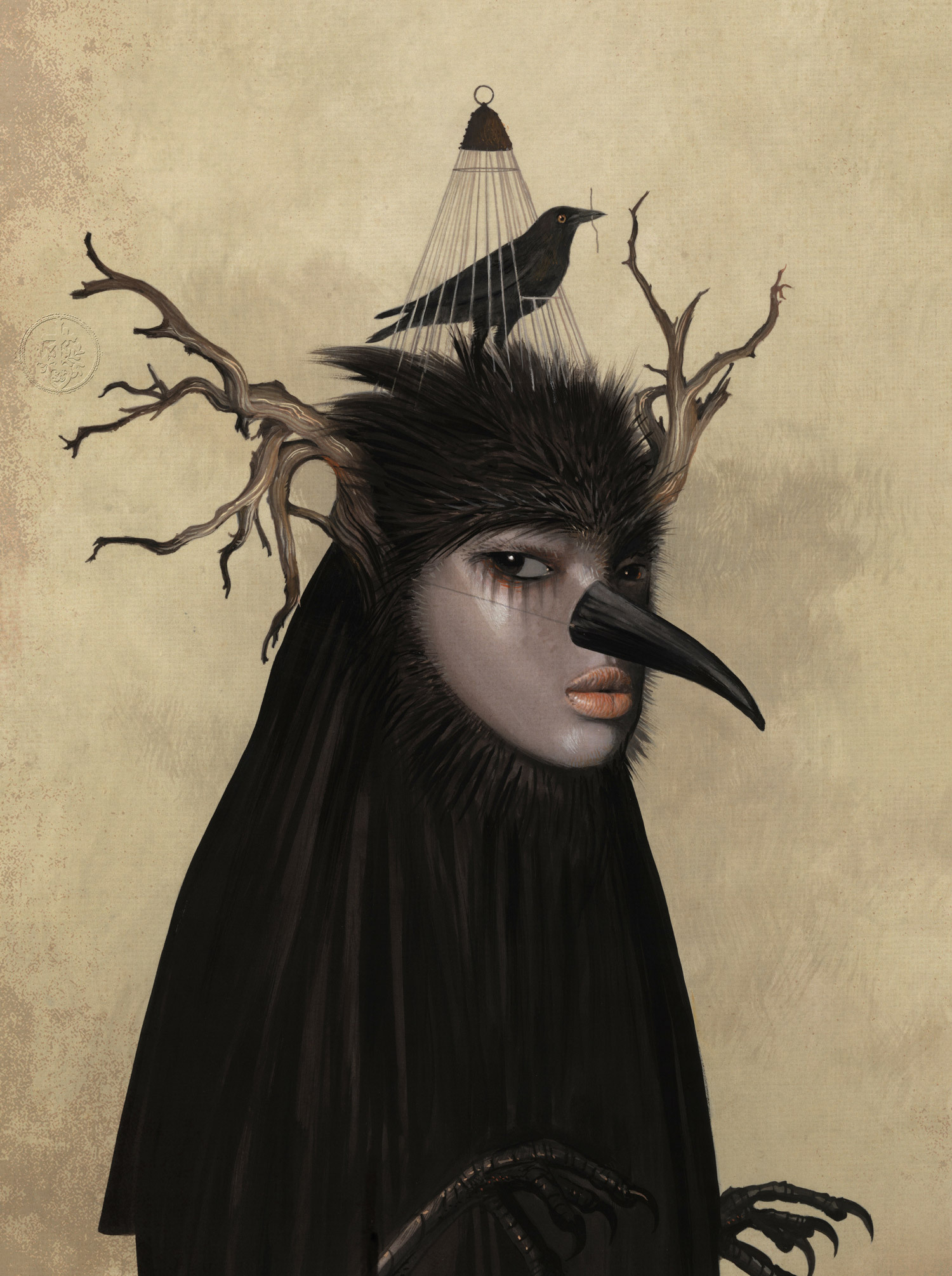 黑暗梦境中的人物美国插画家billmayer