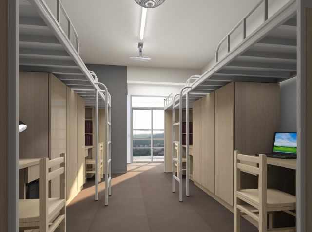 厦门大学嘉庚学院,敬贤园区6人间宿舍,面积约140平方米,三室一厅,观景