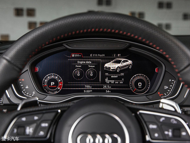 奥迪家族的全液晶仪表没有在rs5上缺席,多种显示模式可以满足不同需求
