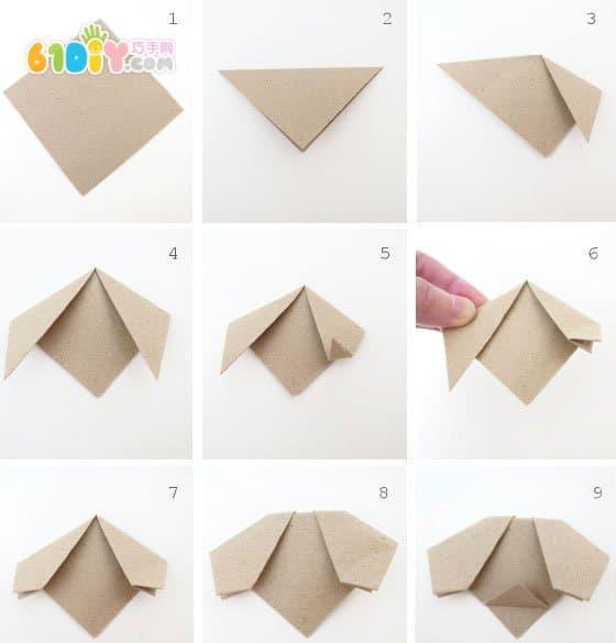 幼儿园宝宝手工diy折纸小狗教程,幼师宝妈必备狗狗手工亲子图解