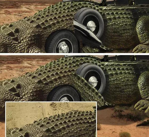 ps案例|将鳄鱼与汽车相结合,打造鳄鱼汽车