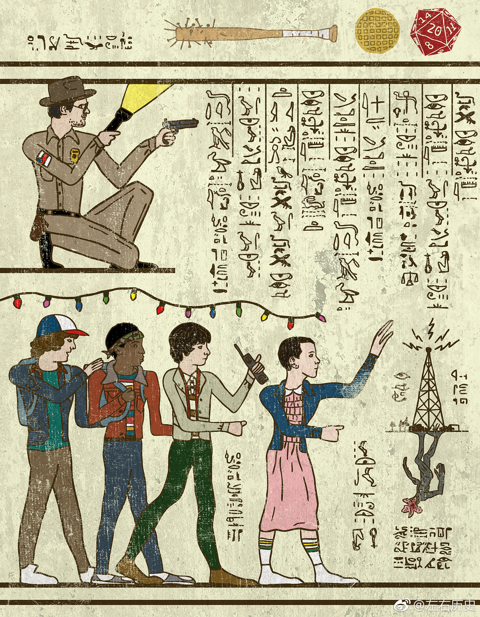 当超级英雄遇上埃及壁画,毫无违和感。设计师Josh Ln。|超级英雄|壁画|埃及|设计师_新浪新闻