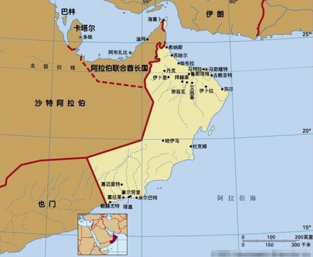 这两个奇葩的国家就是阿联酋和阿曼,这个飞地就是马德哈.