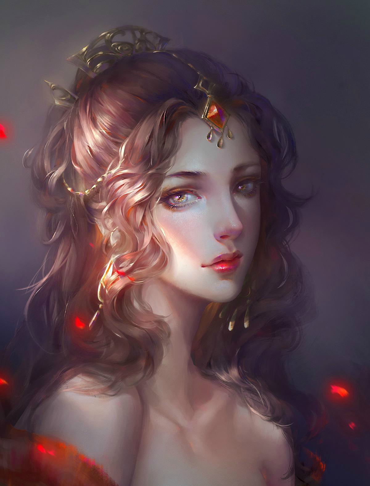 奇幻美女cg插画图集,芳容丽质更妖娆,秋水精神瑞雪标