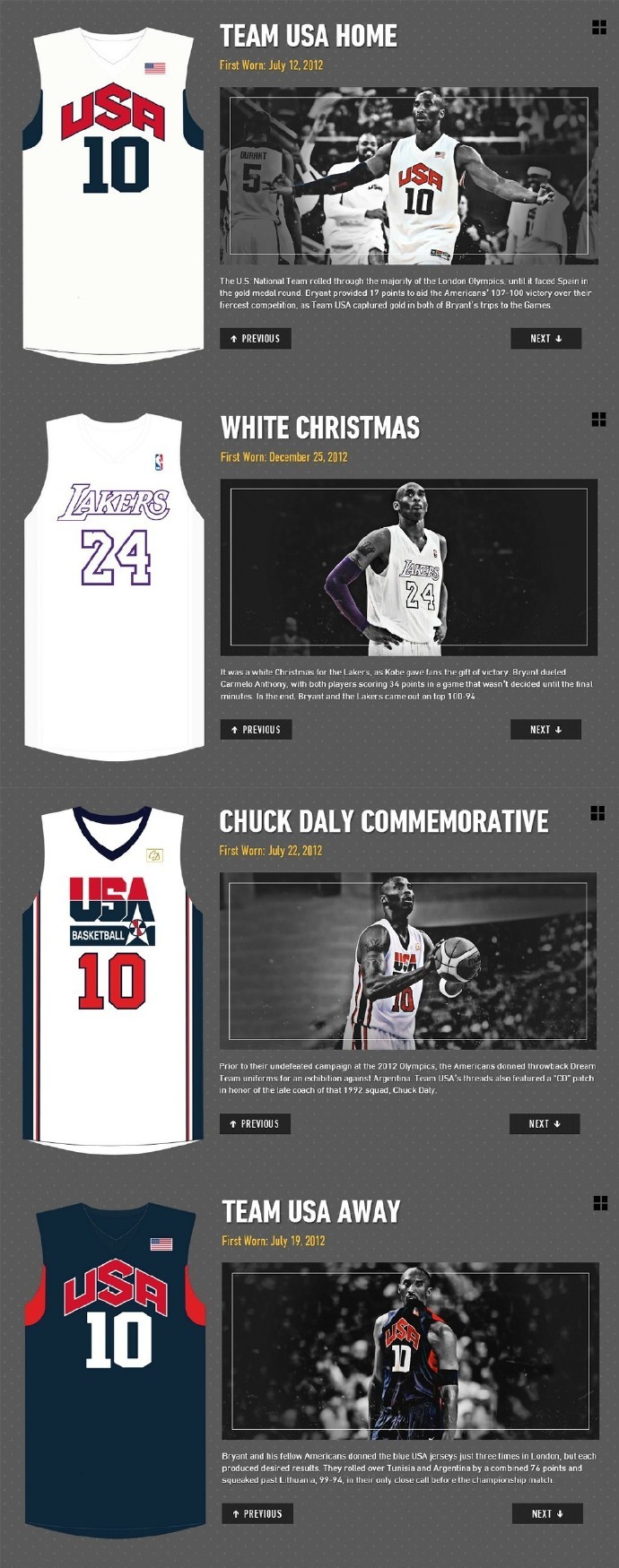 科比职业生涯36件球衣一览!