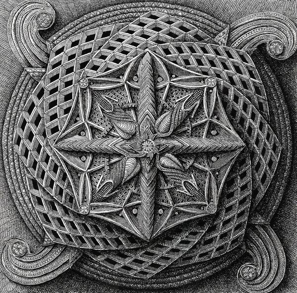 充满3d立体感的精细线图案.