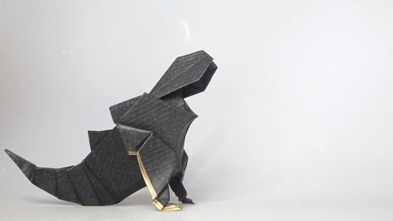 创意折纸diy,教你手工折纸"哥斯拉"的方法,是不是很炫酷