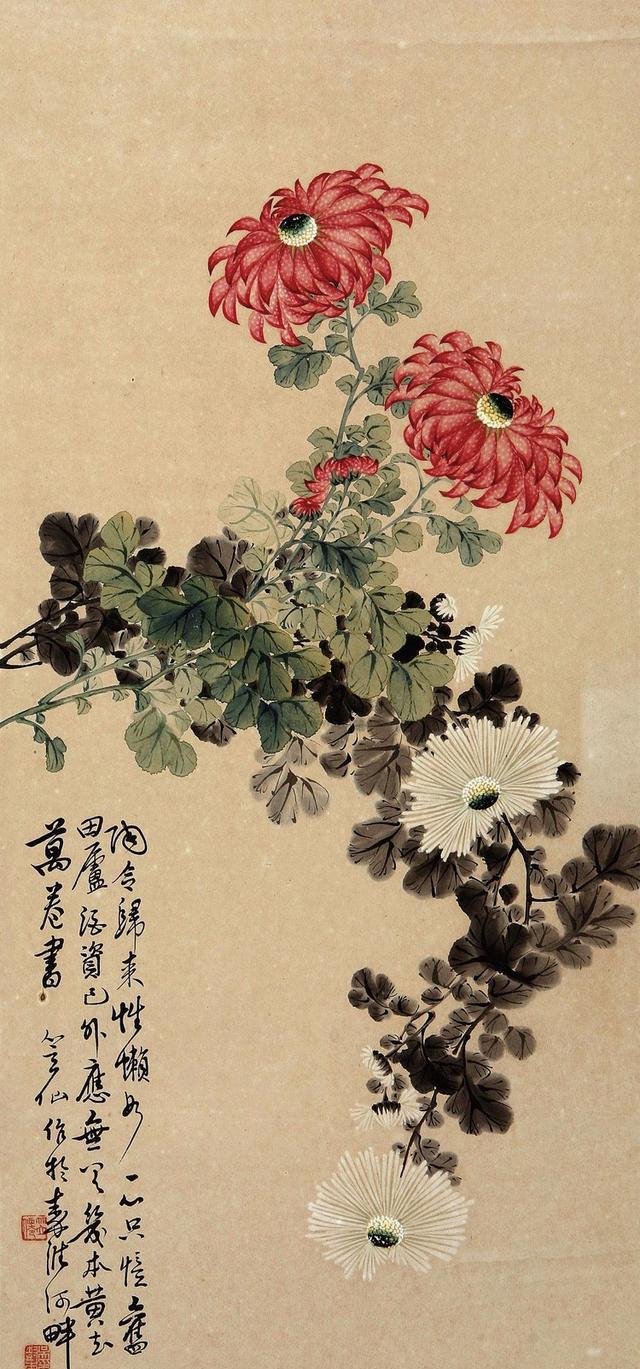 清末民初画家吴笠仙笔下的菊花