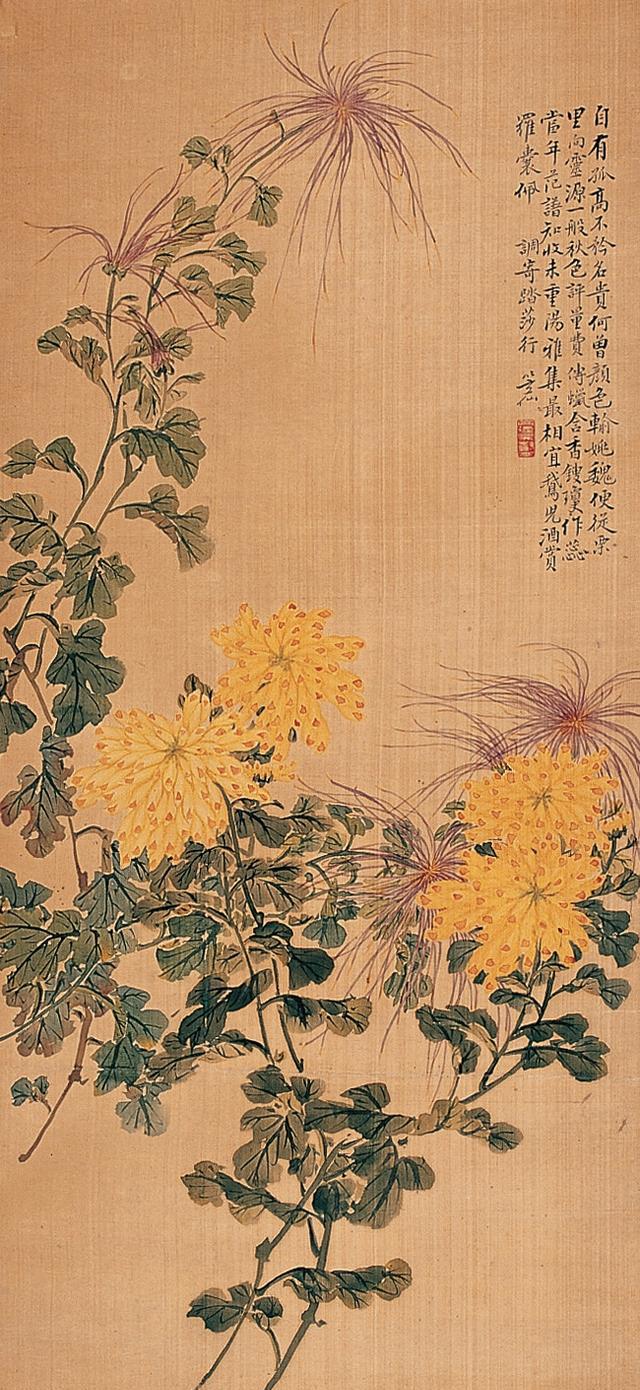 清末民初画家吴笠仙笔下的菊花