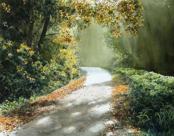 自然光影 | 日本水彩大师|阿部智幸