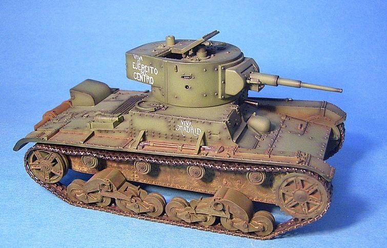 西班牙共和军装备的t-26坦克西班牙民族军装备的1号坦克早在开战之前